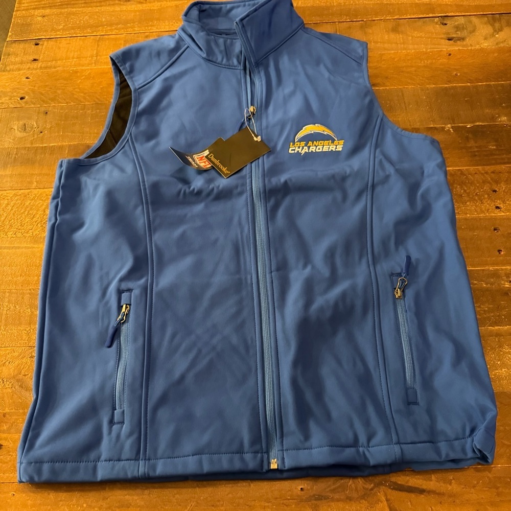 Dunbrooke Blue NFL Los Angeles Chargers FLEECE bonded soft shell Vest